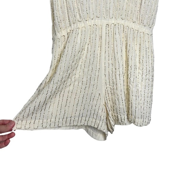Saylor Shelby Beaded Romper Ivory/Cream Size XS - Picture 9 of 12